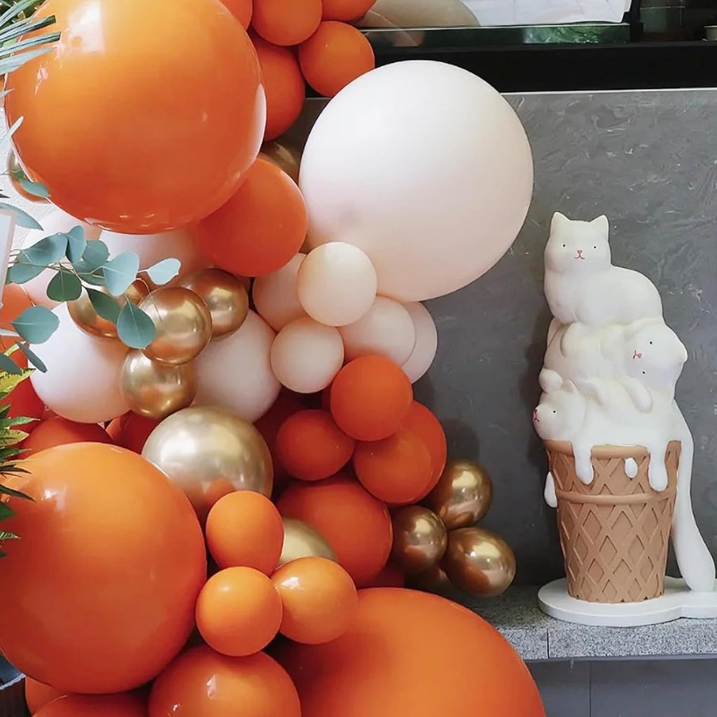 Voircoloria 105pcs Retro Orange Balloons - 12 Inch Party Latex Balloons for Birthdays & Celebrations