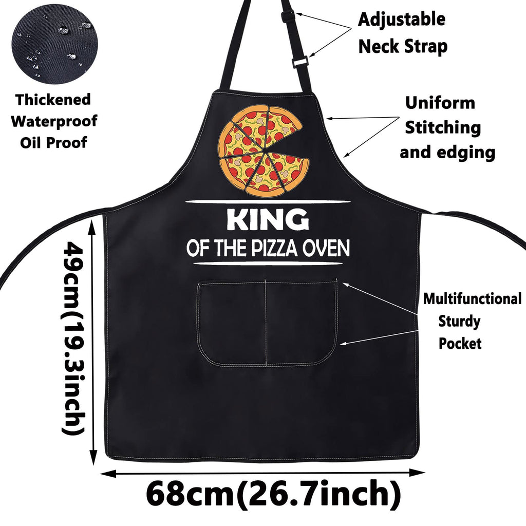 BWKTOP Pizza Maker Apron - King Of The Oven Pizzeria Apron With Pocket For Chef Dad