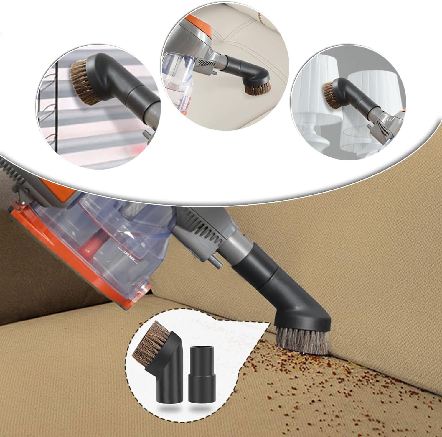 Shark | 6PCS Vacuum Cleaner Attachments - 2-in-1 Crevice & Dusting Brush Combo for HV322, HV320, NV600