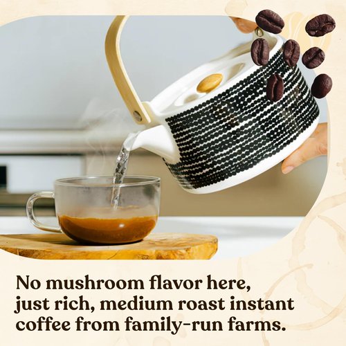 Four Sigmatic Organic Mushroom Coffee | Instant Mushroom Coffee Mix with Lion's Mane, Chaga and Rhodiola for Better Focus and Immune Support | 30 Serving Bag
