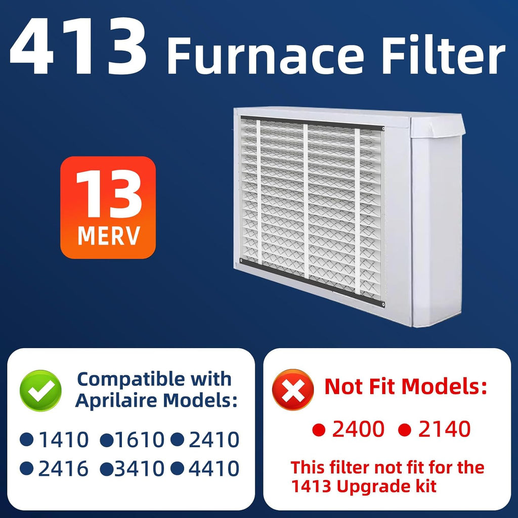 AprilAire 2 Pack MERV 13 Replacement Air Filters - Actual Size 16"x28"x4" | Compatible with Models 4400, 3413, 2416
