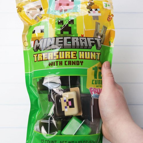 Minecraft - Creeper Candy Treasure Hunt | Pre-Filled Characters with Fruit Chews - 12 Count Party Snacks