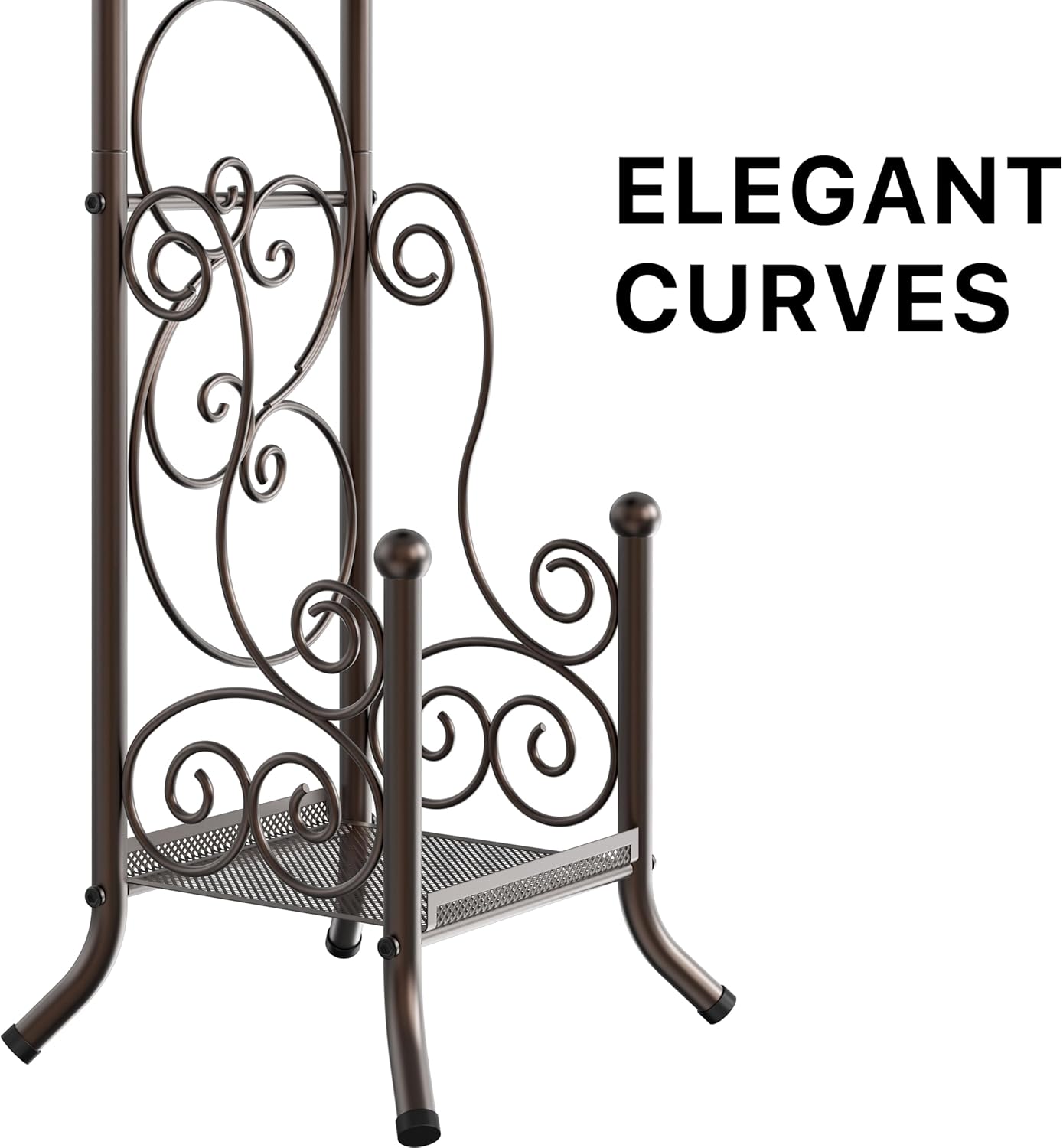 Simple Houseware Toilet Tissue Roll Holder - Stylish Bathroom Stand with Shelf in Bronze Finish