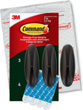 Command Outdoor Large Bronze Hooks - Damage-Free, Weather Resistant | Holds Up to 5 lb, 3 Hooks & 4 Strips
