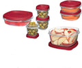 Rubbermaid Easy Find Lids | 18-Piece Food Storage Container Set in Racer Red - Airtight & Stackable