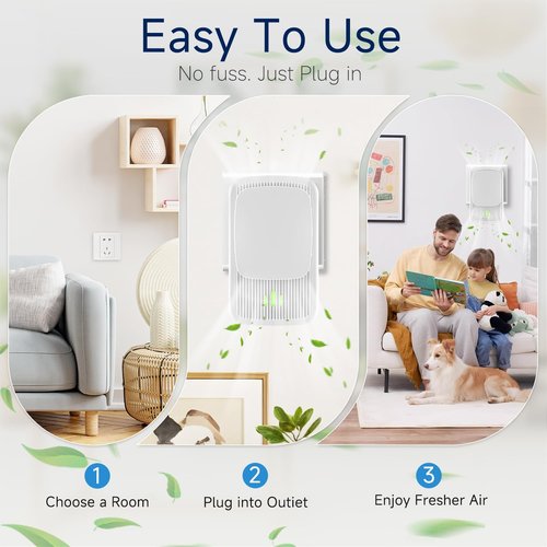 Plug In Negative Ion Air Purifier – 4 Pack Quiet Three-speed Adjustment Air Ionizers, Mini Air Fresheners for Home, Bedroom, Office, Kitchen, Portable Odor Eliminator for Smoke, Dust, Pet Smell