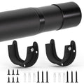 SUTINE Closet Rods for Hanging Clothes, 17 to 53 Inch Closet Rod, Heavy Duty Adjustable Clothes Hanging Bar Rod Matte Black Closet Poles for Wardrobes, Closet, Bathroom, Windows,1.3 Inch Diameter