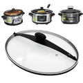 Oval Glass Lid Compatible with Hamilton Beach Slow Cooker (6quart) Model 33969 33866 33861, The Silicon Ring around the lid help to seal the pot, Clips help to lock the lid.