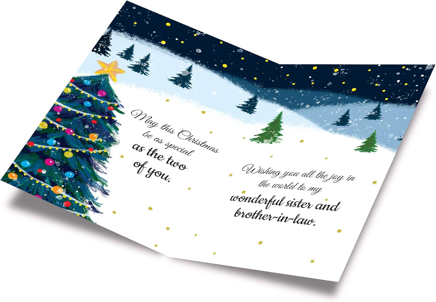 Prime Greetings Christmas Card - Eco-Friendly Design for Sister & Brother-in-Law | 5in x 7.75in, Thick Card Stock