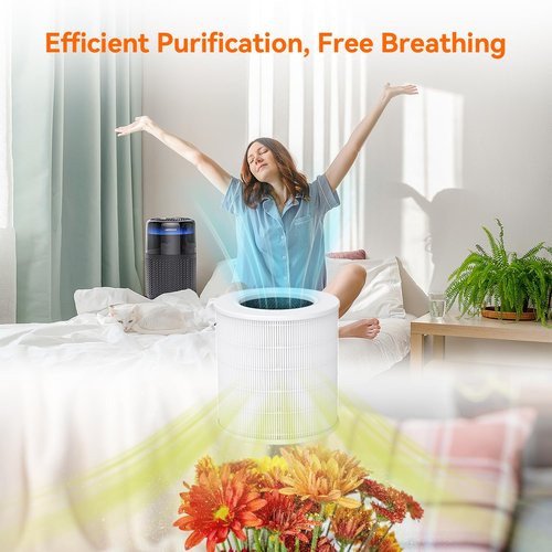 AIRROMI A2005 HEPA Air Purifier Replacement Filter, 3-In-1 Original Filter, Remove 99.97% of 0.3 Micron Particle 1 Pack White Activated Carbon 1Pack