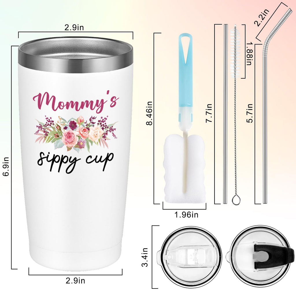 Qtencas New Parents Gifts for Couples, Daddy's Sippy Cup and Mommy's Sippy Cup Tumbler Set, Mom and Dad Gift, Father's Day Thanksgiving Christmas Baby Shower Gifts for First-Time mom and Dad, 20oz