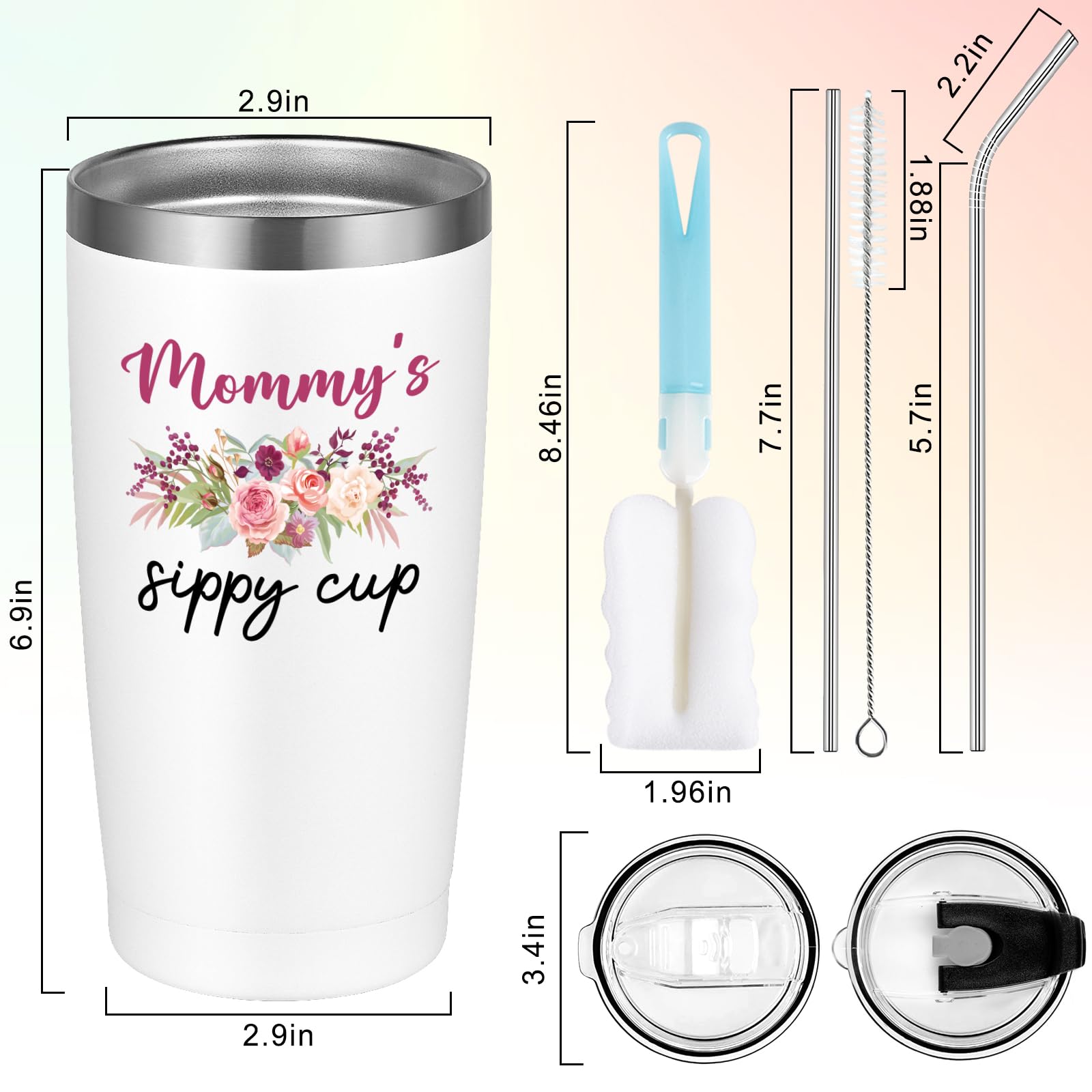 Qtencas New Parents Gifts for Couples, Daddy's Sippy Cup and Mommy's Sippy Cup Tumbler Set, Mom and Dad Gift, Father's Day Thanksgiving Christmas Baby Shower Gifts for First-Time mom and Dad, 20oz