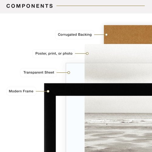 MCS Foundation 18x24 Poster Frame Traditional Black, Vertical & Horizontal Wall Hanging Large Picture Frame for Photos, Posters & Art Prints (1-Pack)