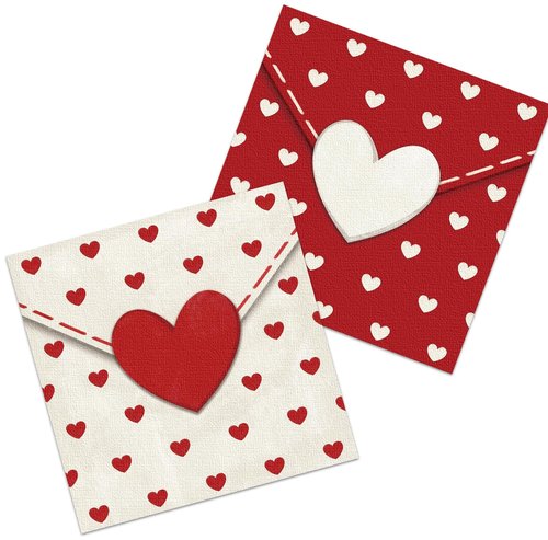 100Pcs Valentine's Day Paper Napkins Love Heart Party Decorations Sweet Heart Cocktail Beverage Napkin Towel Tableware for Spring Wedding Holiday Dinner Tea Party Supplies 13 x 13 Inches