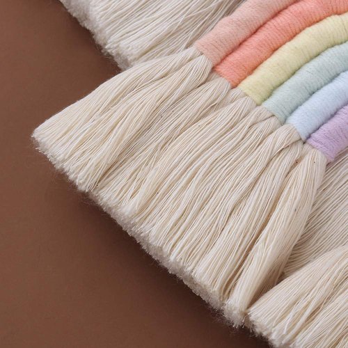 ZWA Rainbow Wall Hanging, Handmade Macrame Art Decor for Nursery Kids Room Home