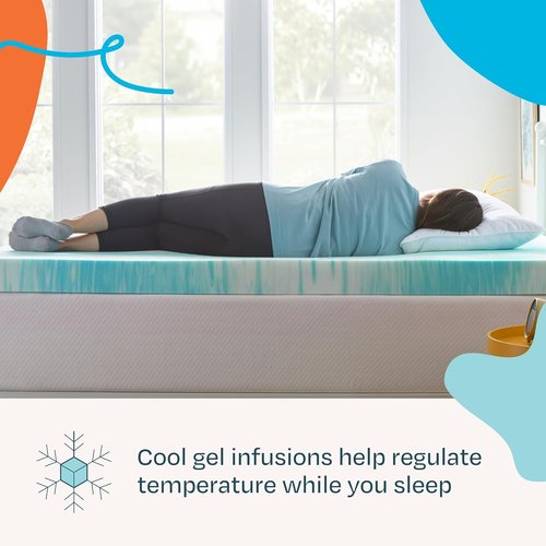 Linenspa 4 Inch Gel Memory Foam Mattress Topper - California King Size | Cooling & Pressure Relieving, CertiPUR Certified