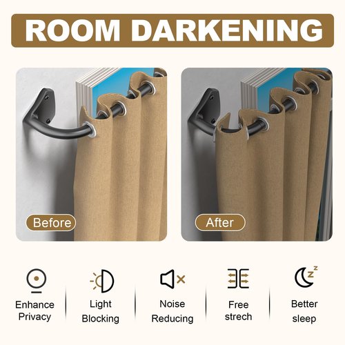 GXOACKJ Black Wrap Around Curtain Rods for Windows 28 to 48 inch,2 Pack 5/8 inch Industrial Telescoping Curtain Rod, Blackout Rods for Bedroom & Outdoor, Adjustable from 30 to 48 Inches