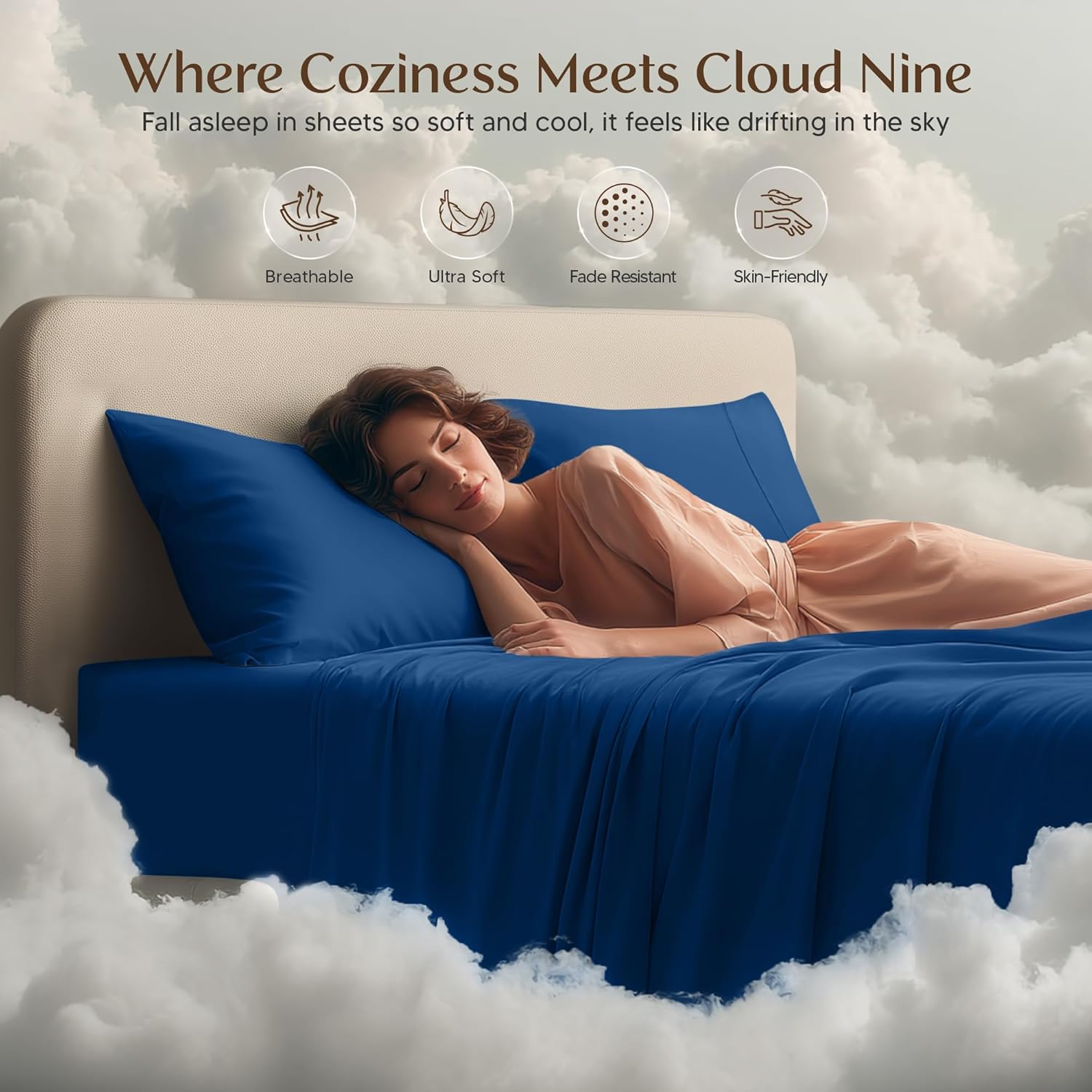 Utopia Bedding King Size Sheet Set - Soft & Breathable 4-Piece Microfiber Bedding | Oeko Tex Certified (Dusk Blue)