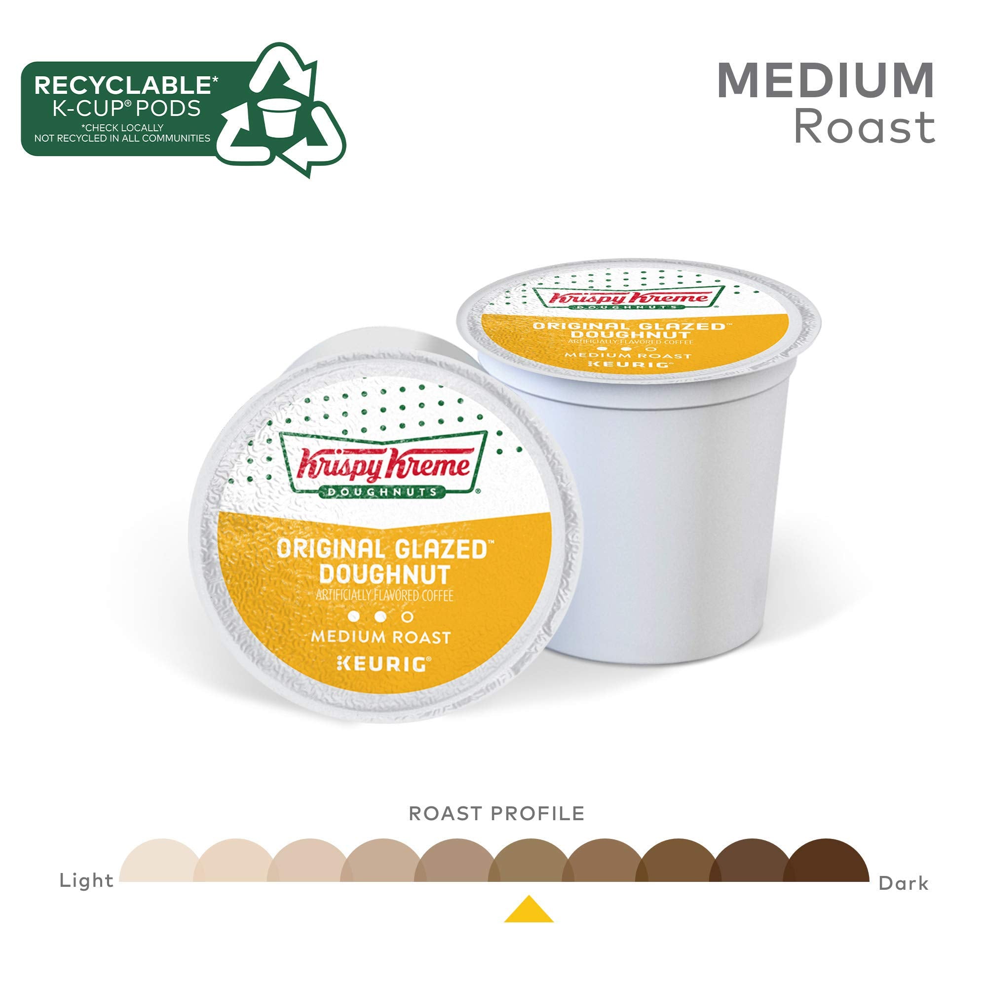 Krispy Kreme Original Glazed Doughnut, Single-Serve Keurig K-Cup Pods, Flavored Medium Roast Coffee, 96 Count