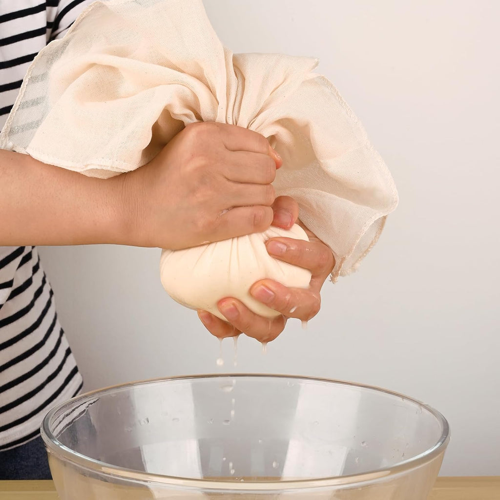 WMKGG Reusable Unbleached Cotton Cheese Cloth - 20x20 Inch Fine Mesh for Straining & Cooking