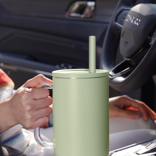 Tomorotec 15-Pack 12" Reusable Silicone Drinking Straws for Stanley Tumblers 20oz, 30oz, 40oz with 2 Cleaning Brushes, BPA-Free Food-Grade Vibrant Colors Flexible Straws for Family Use (Watermelon)