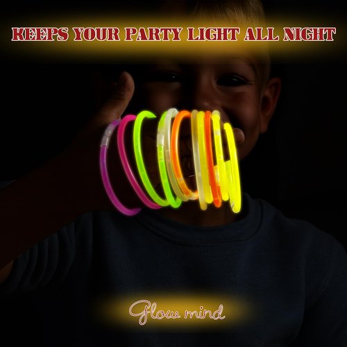 JSronms 500 Ultra Bright Glow sticks,8" Glow Sticks Bulk,Glow Sticks For Kids Bulk Party Pack,Glow in The Dark Party Supplies,Glowsticks Party Favors with Bracelets and Necklaces