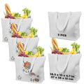 WeStar 5 Pack Sublimation Tote Bags Blanks,12oz Heavy-Duty 100% Polyester with Zipper, Long Handles (18.5"x15"x4.7"), Reusable for DIY, Heat Transfer, Gym, Travel, Business Branding
