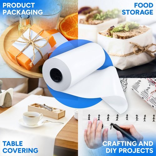 Paclord 18" x 13200" (1100') Made in USA White Freezer Paper Roll – Moisture-Resistant Wrap, Prevents Freezer Burn, Keeps Meat Fresh for up to 1 year – Plastic Coated Paper for Meat, Fish, and Poultry