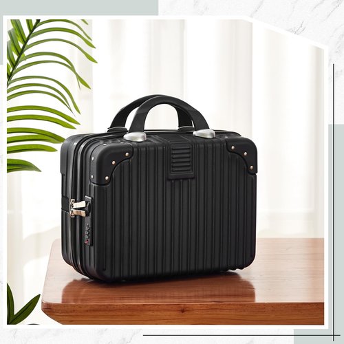 Amylove Adult Game Toy Storage Organizer Case for Women and Men Lock Box Toy Travel Bag Game Locking Storage Box Travel Bag, 12.6 x 9.8 x 6.7 Inch(Black)