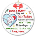 ZAGKOO New Parents Christmas Ornament 2025 - First Time Dad, Mom Gifts, Expecting Baby, Pregnancy Announcement, Bumps First Christmas - Merry Xmas Mommy and Daddy - Pregnant Ornament Decoration 2025