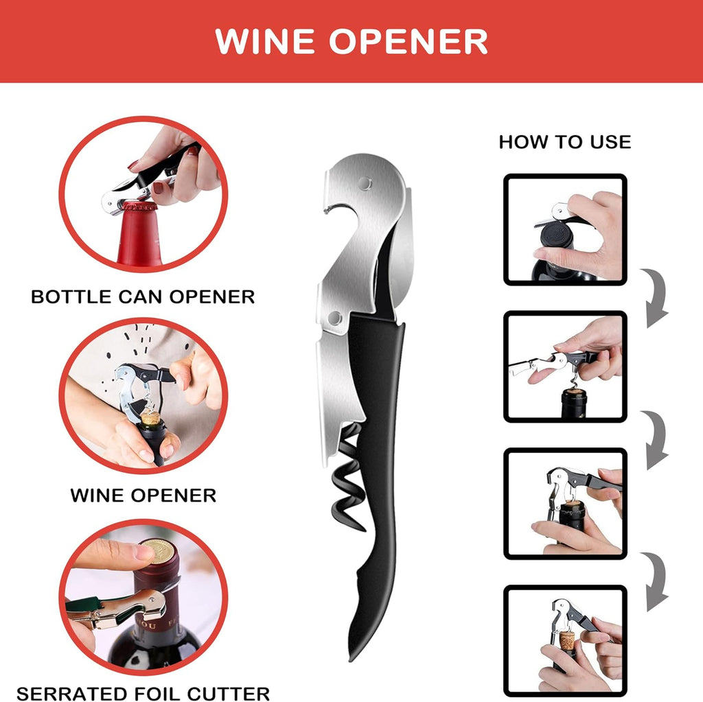 Skiennix Jar Opener - 5-in-1 Multi-Function Tool for Weak Hands & Arthritis | Non-Slip Grip, Red