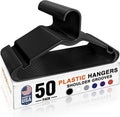 HOUSE DAY Black Plastic Hangers - 50 Pack Lightweight Slim Space-Saving Closet Organizers for Clothes
