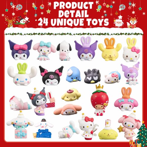 KIEAL Advent Calendar 2025, 24 Days Christmas Advent Calendar with 24 Anime Figures for Kids Teen Girls Adults, Surprise Christmas Countdown Calendar Toys for Ages 3 & up