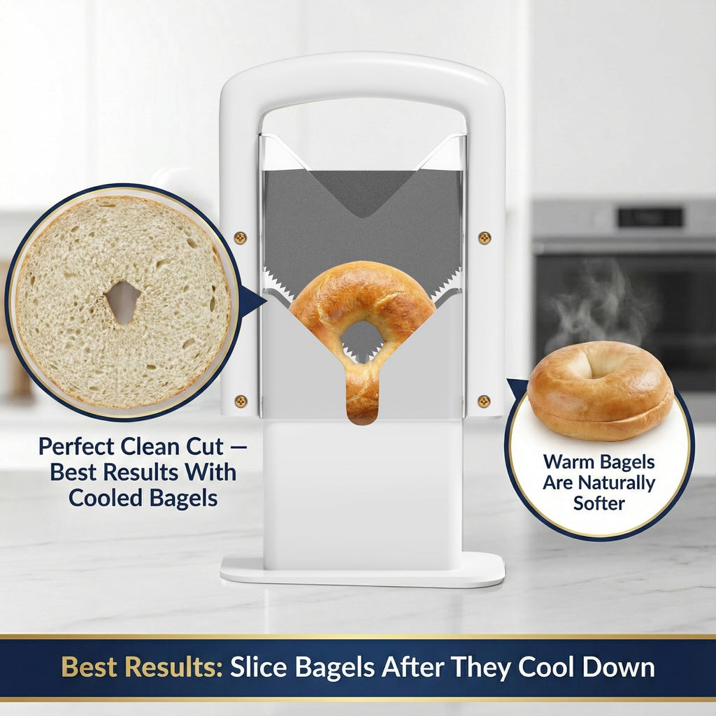 Adaptive Bagel Slicer for Seniors & Limited Mobility – Easy Grip Safety Cutter for Steady Hands – One-Handed Kitchen Aid for Tremors & Weak Grip