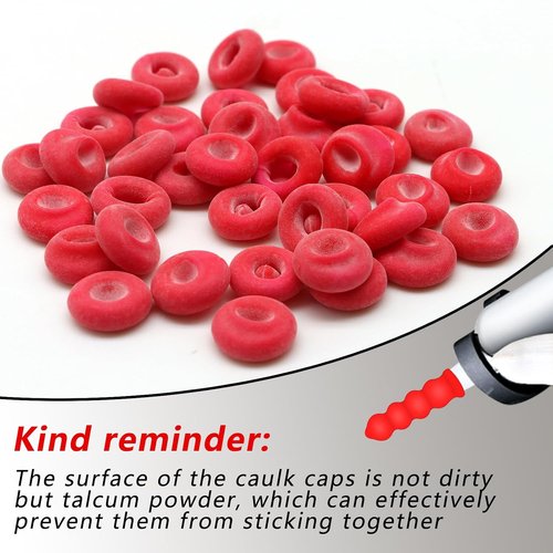 40 Pack Caulk Cap for Seal Caulking Tubes: Reusable, Water Resistant, Red