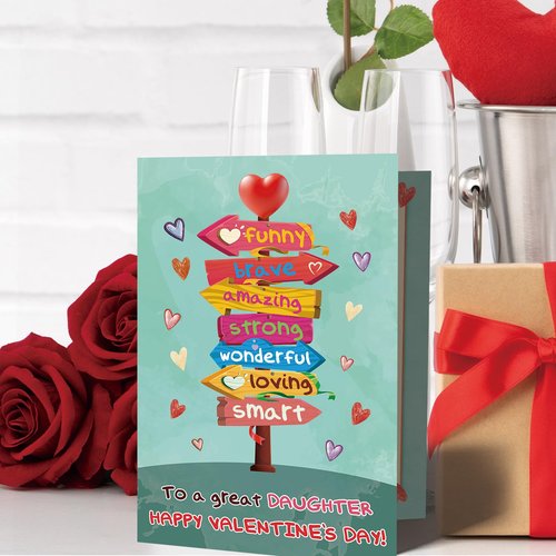 Mcduldul Valentines Cards for Daughter | Funny Daughter Valentines Cards Gifts from Dad Mom Parent with Printed Message Inside