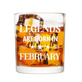 Futtumy Legends Are Born In February, 10 Oz Whiskey Glass, Birthday Gifts for Men, February Mens Birthday Gifts, 40th 50th 60th Mens Birthday Gift Ideas for Dad Grandpa Husband Son Uncle Coworkers