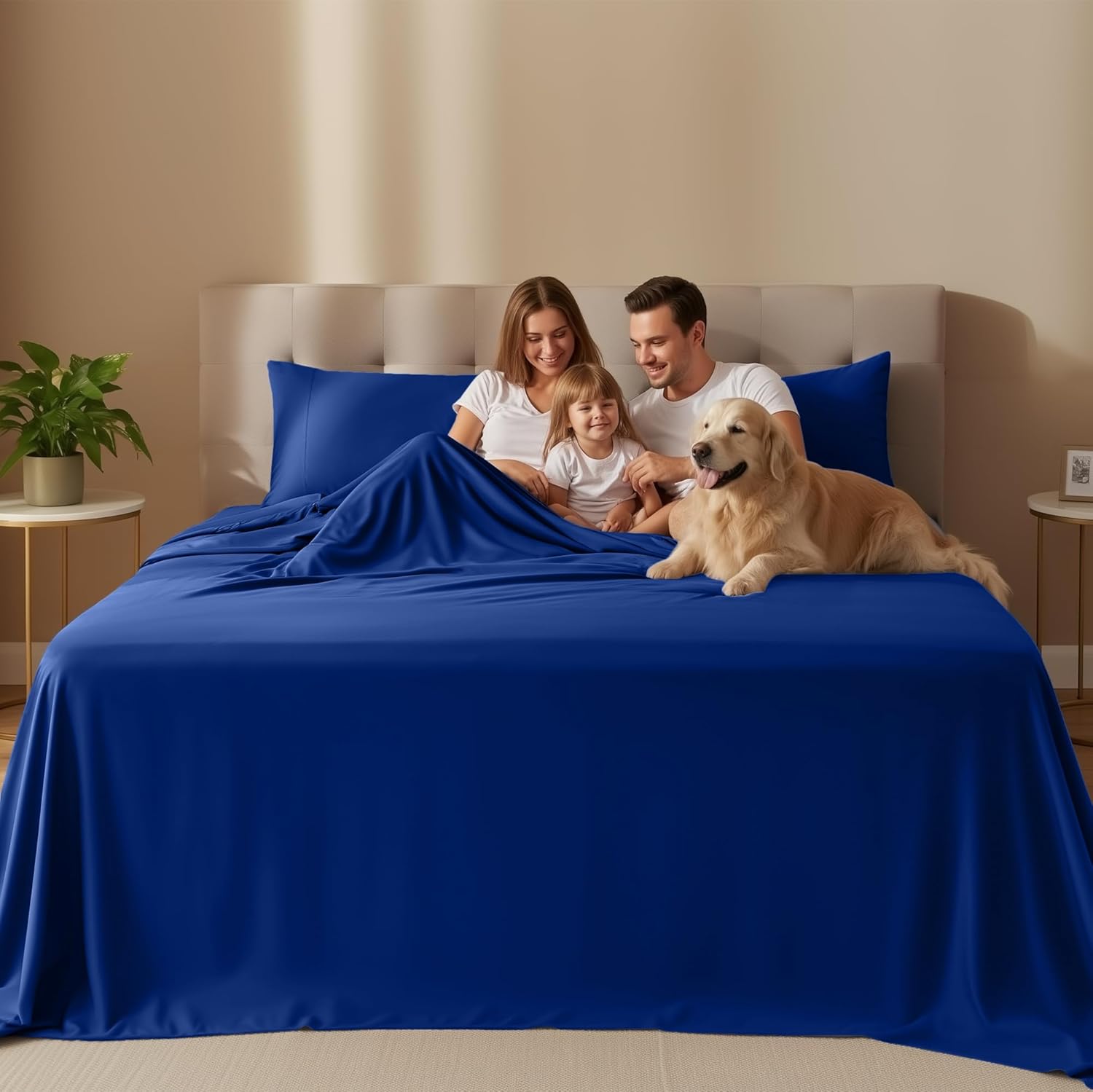 Utopia Bedding California King Size Sheet Set - Soft, Breathable Microfiber | 4-Piece in Royal Blue