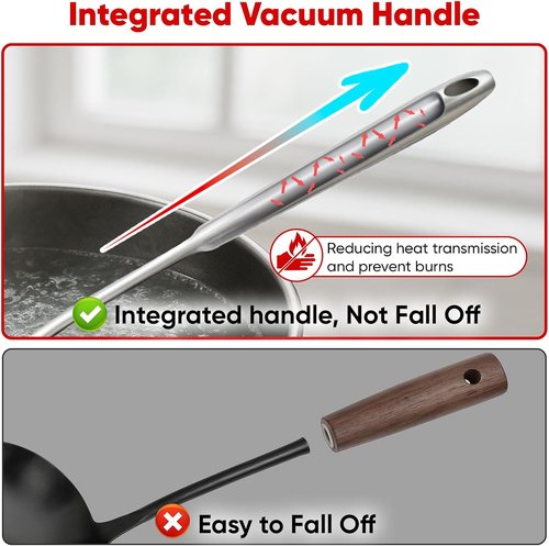 Newness 9-Piece Stainless Steel Cooking Utensils Set | Durable Metal Kitchen Tools, Dishwasher Safe