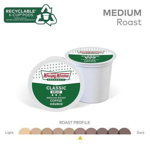 Krispy Kreme Classic Decaf Coffee - Medium Roast Single-Serve K-Cup Pods | 96 Count