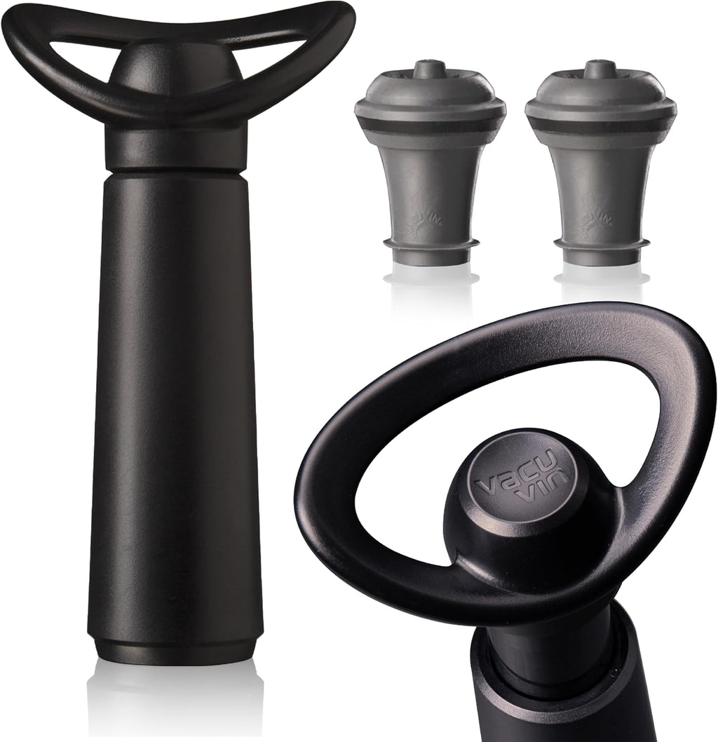 Vacu Vin Wine Stopper Set with Wine Saver Concerto - 6 Stoppers & Concerto Pump for Wine Freshness Up to 7 Days