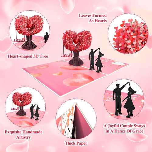 TOYEISHI 3D Pop Up Anniversary Card, I Still Do Love Tree Hearts Couple Wedding Card for Her, Wife, Husband, Him, Girlfriend, Romantic Love Letter Gift for Wedding, Anniversary, Valentines, Birthday