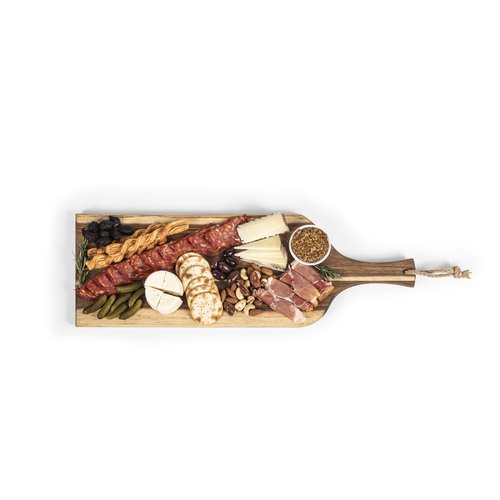 PICNIC TIME Monogram - B - Personalized Artisan 24" Acacia Charcuterie Board with Raw Wood Edge, Cheese Board, Serving Platter, (Acacia Wood)