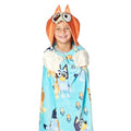Bluey Hooded Throw Blanket, Soft Silk Touch Poncho Cape, Plush Blanket with Character Hood, Cozy and Lightweight, 40x50 inches