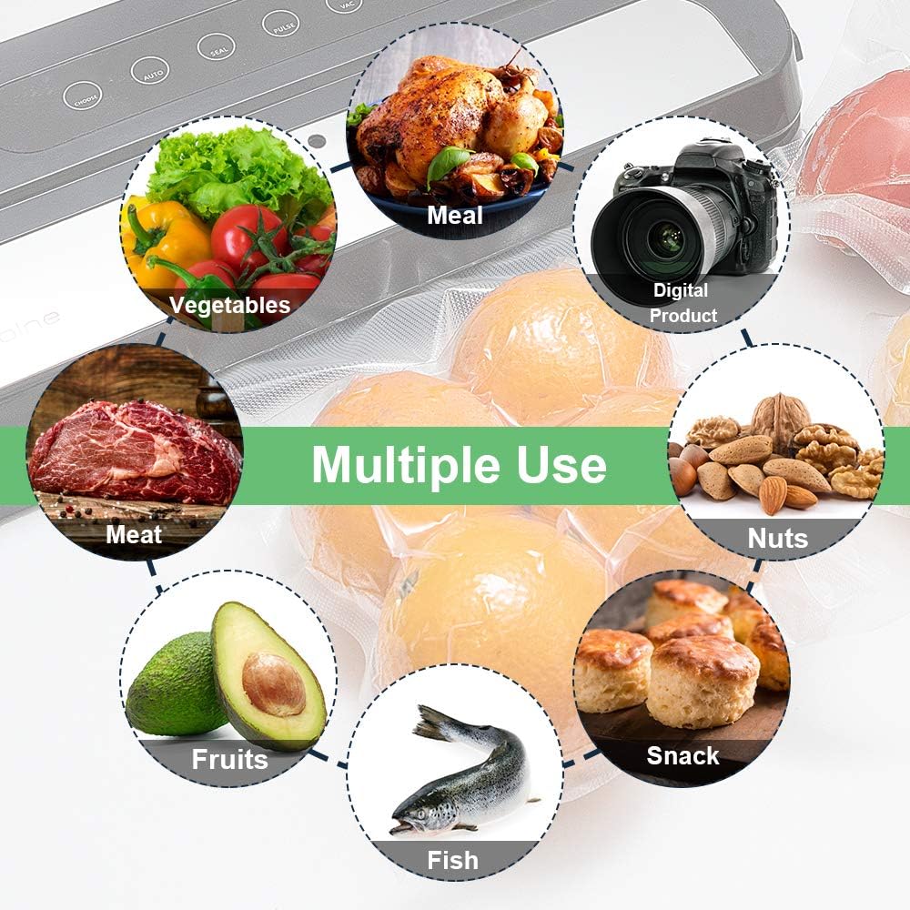 Vacuum Sealer Bags Rolls - BPA-Free Heavy Duty 8"x20' (3 Rolls) & 11"x20' (3 Rolls) for Storage & Sous Vide