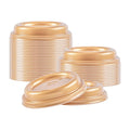 Restaurantware Disposable Coffee Lid 500 Count 3.62 x 3.62 x 0.79 Inch Plastic Coffee Travel Lid Secure Snap-On Design Elegant Gold Color