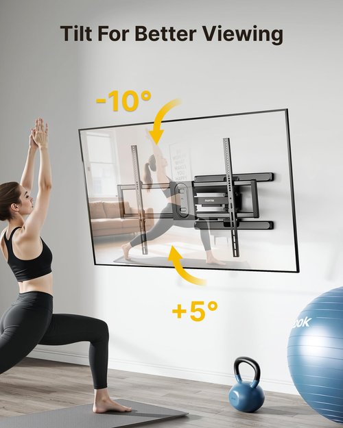 monTEK Heavy Duty Full Motion TV Wall Mount for 43–100 Inch TVs Pre-Assembled Bracket with Tool-Free Tilt Swivel & Extension Max VESA 800x600, 150lbs 4X Strength Tested Fits 16/18 Inch Studs