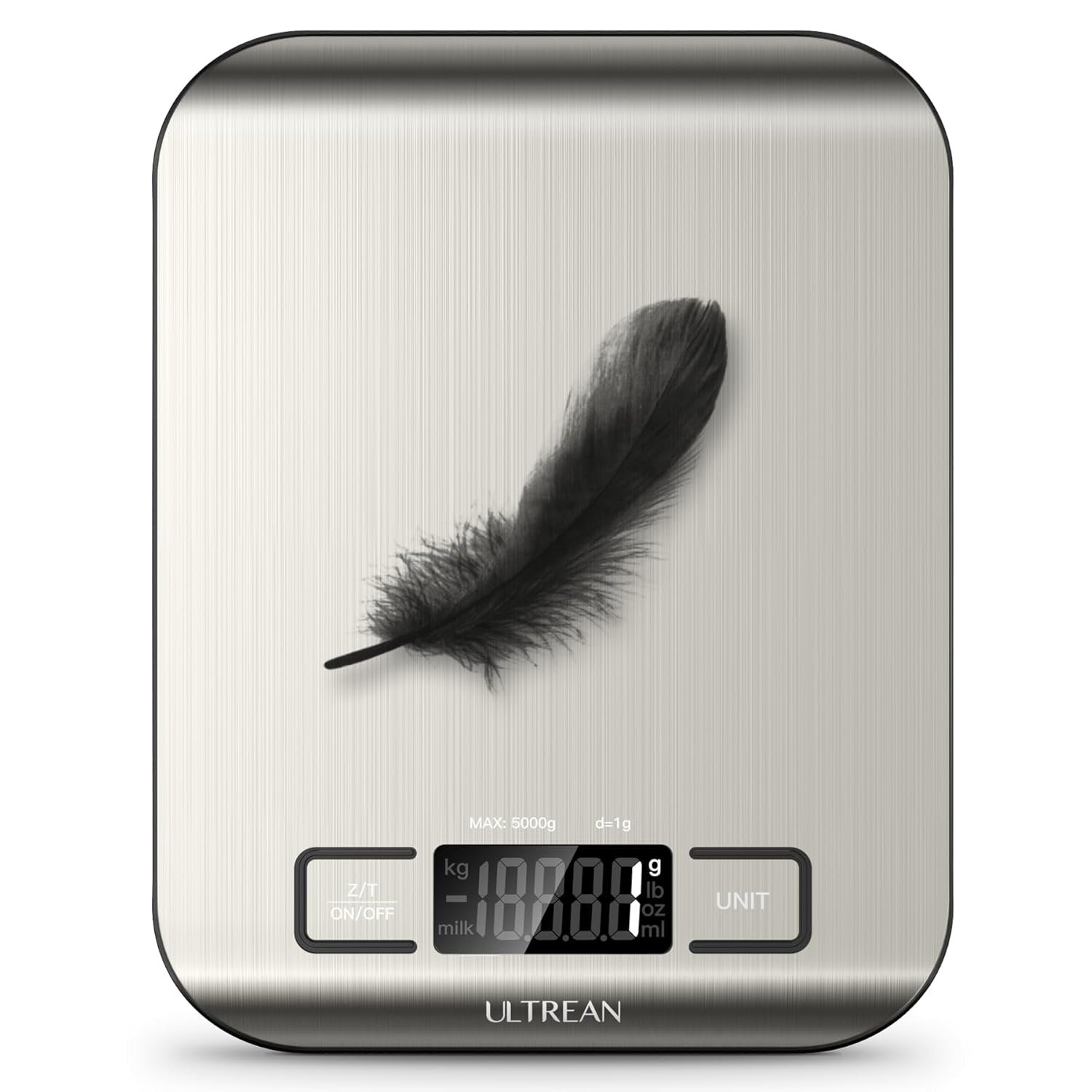 Ultrean Digital Kitchen Scale - Accurate Weight Measurement in Grams & Ounces | 11lb Capacity, Stainless Steel Design