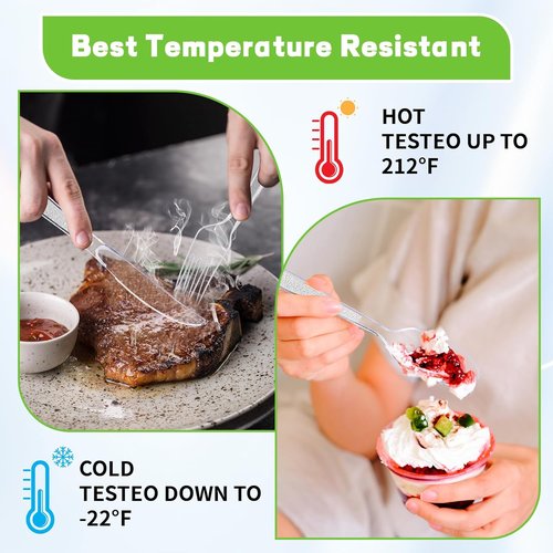 7.1 Extra Heavy Duty Plastic Forks - 120 Count Premium Disposable, BPA-Free & Heat Resistant for Parties