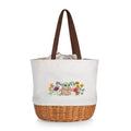 PICNIC TIME Mandalorian Grogu Coronado Canvas and Willow Basket Tote Picnic Bag with Drawstring Closure and Durable Handles, Beach and Market Tote for Everyday Carry, (Beige Canvas)